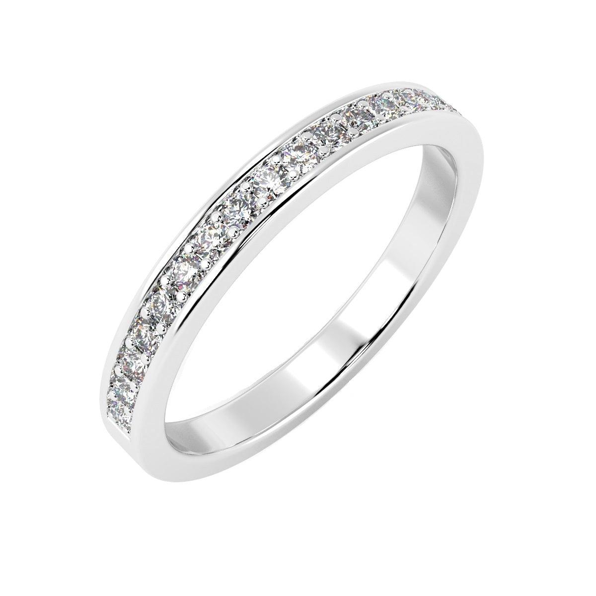 D/VVS Lab Diamond 0.50Ct Half Eternity Ring in Platinum / Gold - 2.5mm