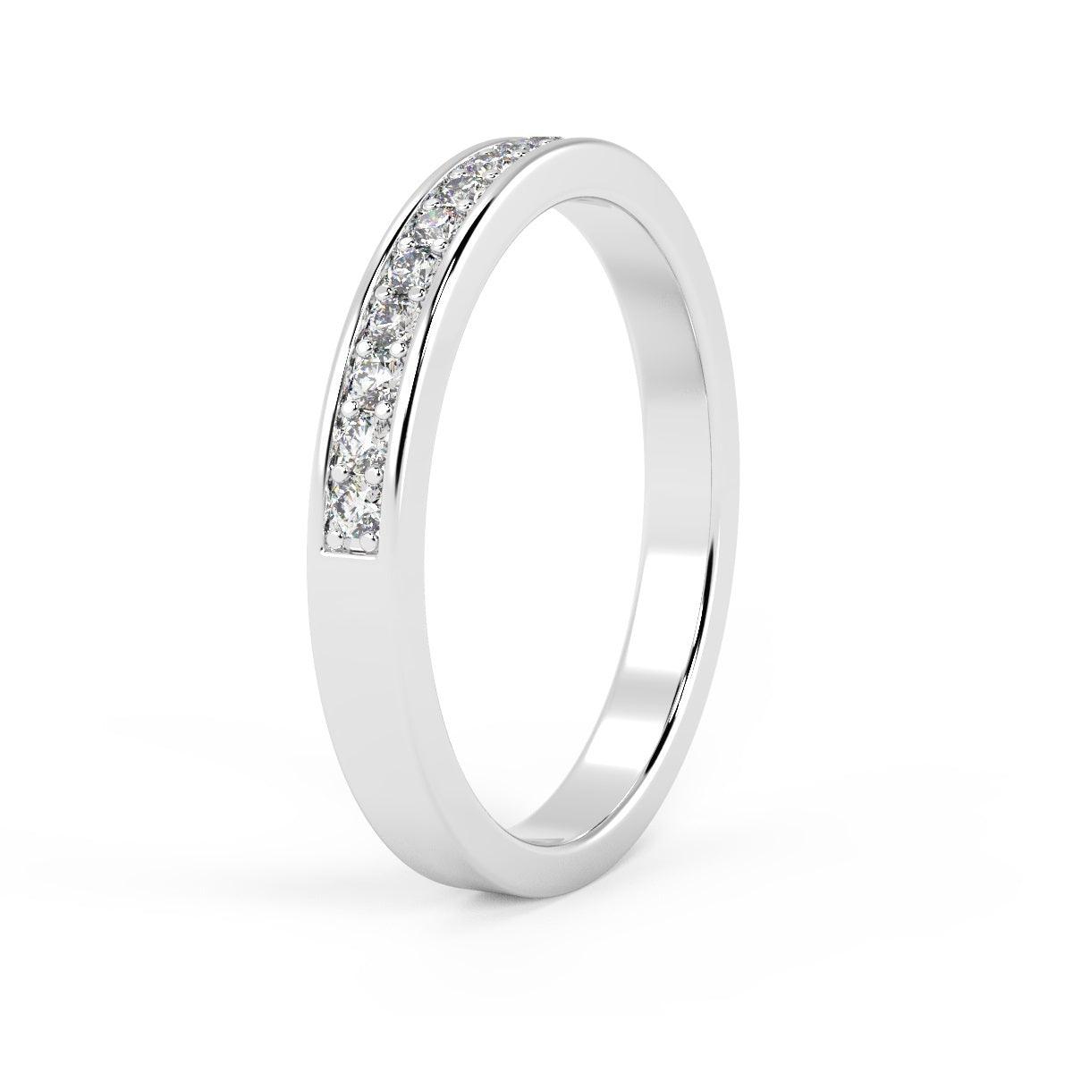 D/VVS Lab Diamond 0.50Ct Half Eternity Ring in Platinum / Gold - 2.5mm