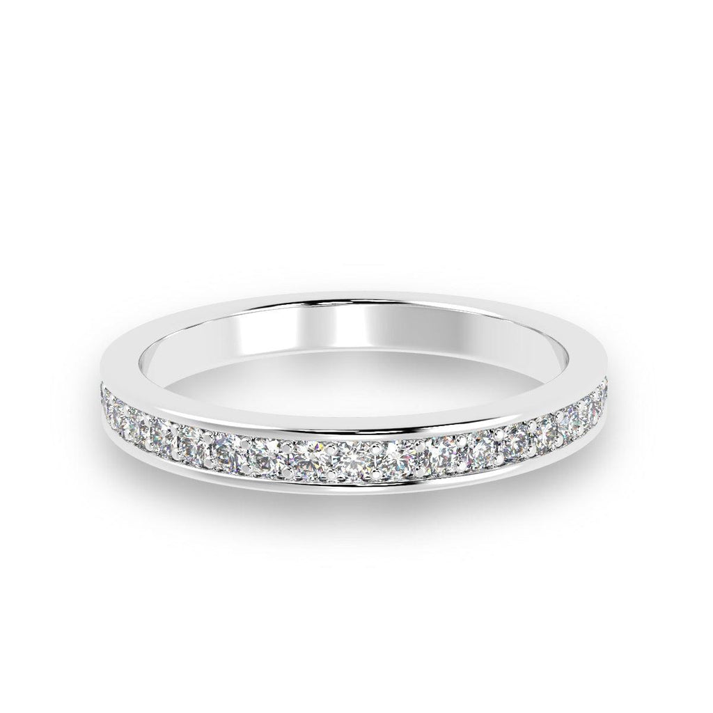 D/VVS Lab Diamond 0.50Ct Half Eternity Ring in Platinum / Gold - 2.5mm