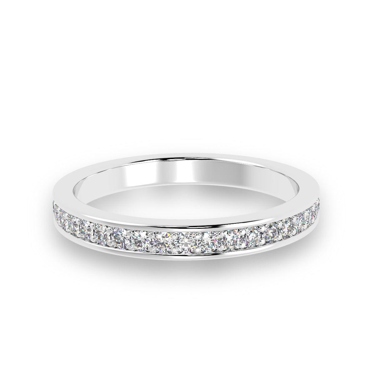 D/VVS Lab Diamond 0.50Ct Half Eternity Ring in Platinum / Gold - 2.5mm