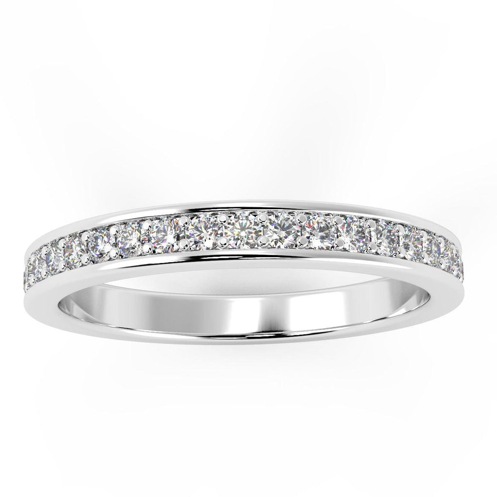 D/VVS Lab Diamond 0.50Ct Half Eternity Ring in Platinum / Gold - 2.5mm