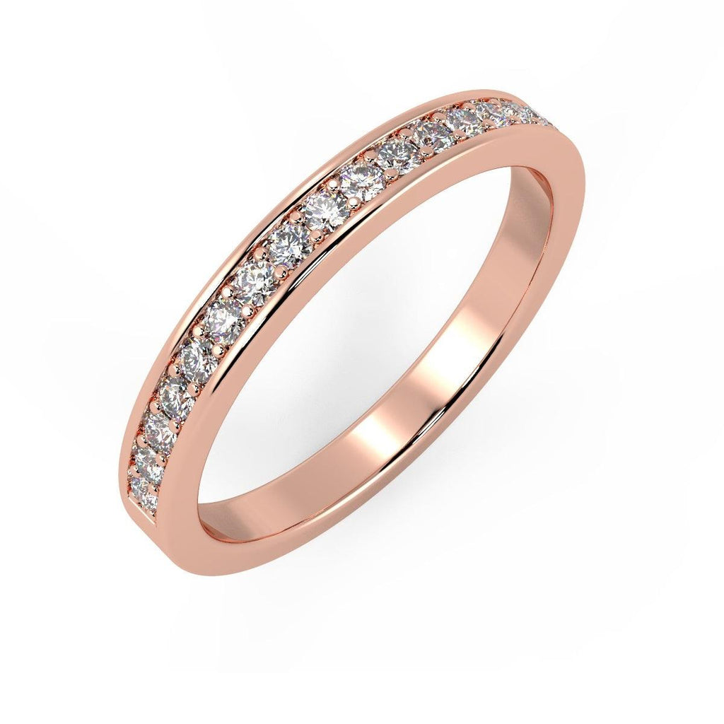 D/VVS Lab Diamond 0.50Ct Half Eternity Ring in Platinum / Gold - 2.5mm