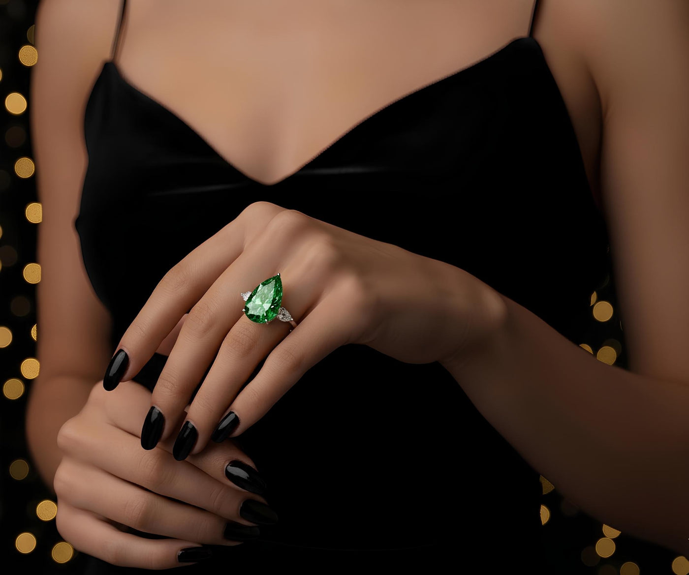 Rare Beauty: 12.00ct Fancy Vivid Green Pear Diamond Trilogy Ring in Platinum