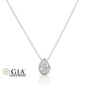 GIA Certified Pear Natural Diamond Bezel Set Pendant in Gold (0.30–1.00CT)