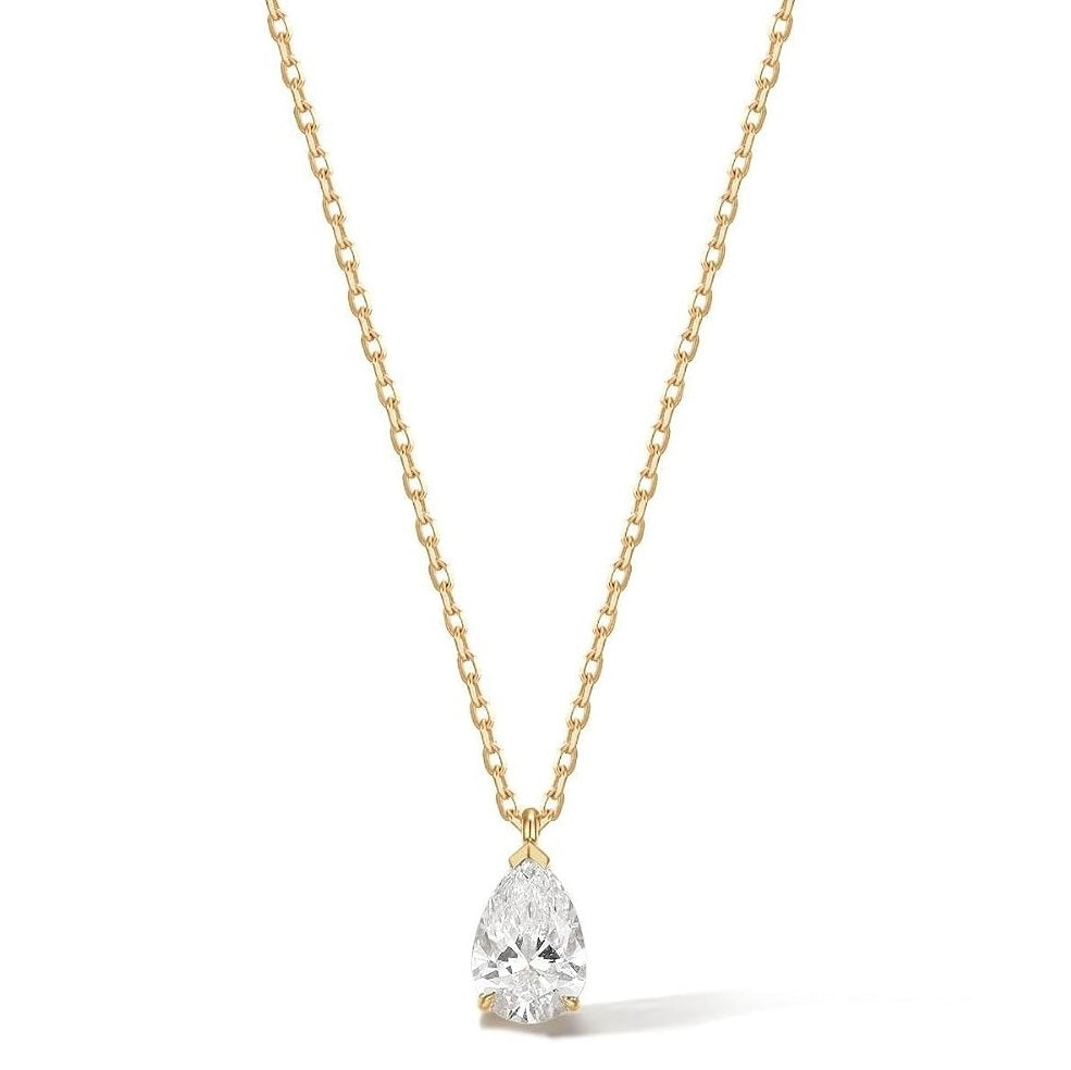 GIA Certified Pear Natural Diamond Pendant in Gold (0.30–1.00CT)