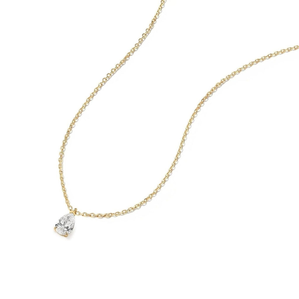 GIA Certified Pear Natural Diamond Pendant in Gold (0.30–1.00CT)