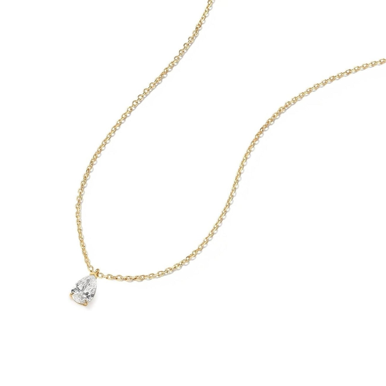 GIA Certified Pear Natural Diamond Pendant in Gold (0.30–1.00CT)