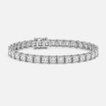 D-E/VS Lab-Grown Princess Diamond Claw Set Tennis Bracelet in 9K Gold (3–10ct)