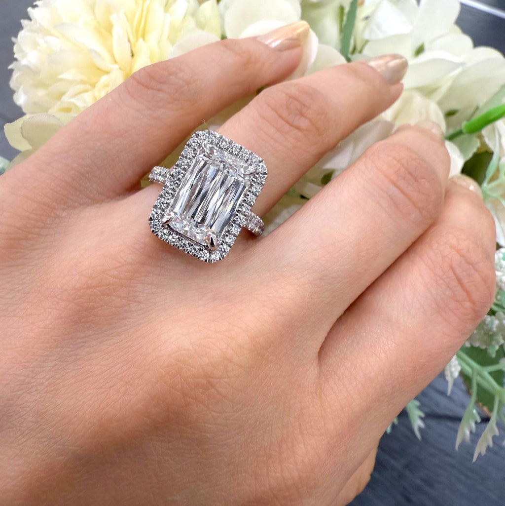 6.50CT Ashoka Cut Lab Grown Diamond Halo Engagement Ring in Platinum