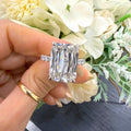 12CT Ashoka Cut Lab Grown Diamond Engagement Ring in Platinum