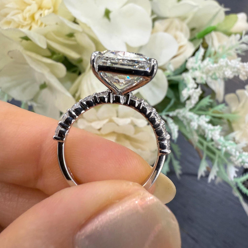 Luxury 12 Carat Ashoka Lab Diamond Ring in Platinum Setting