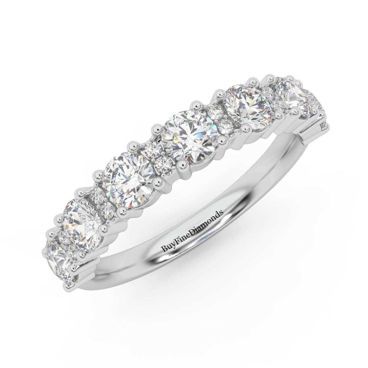 1.00Ct D/VVS Round Diamond Claw Set Anniversary Ring