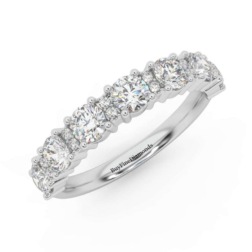 1.00Ct D/VVS Round Diamond Claw Set Anniversary Ring