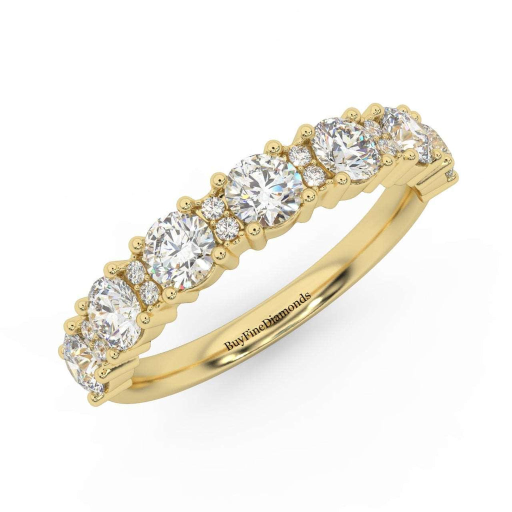 1.00Ct D/VVS Round Diamond Claw Set Anniversary Ring