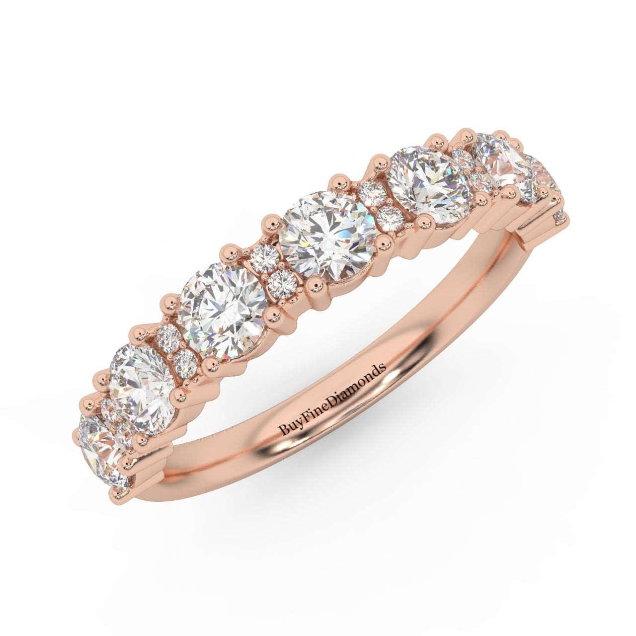 1.00Ct D/VVS Round Diamond Claw Set Anniversary Ring