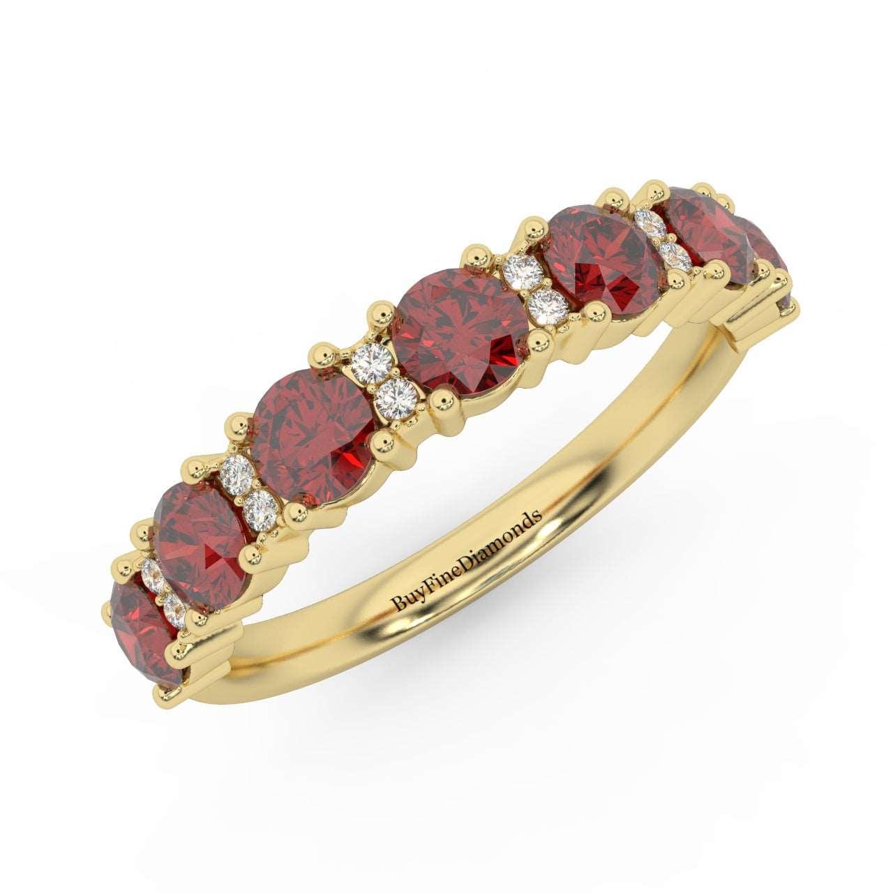 1.10Ct Ruby & Diamond Anniversary Ring in 950 Platinum & Gold