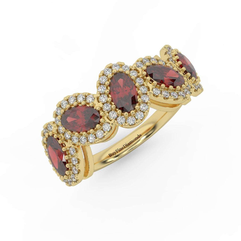 1.75 Ct Oval Shape Ruby and Diamond Halo Engagement Ring in 950 Platinum & Gold