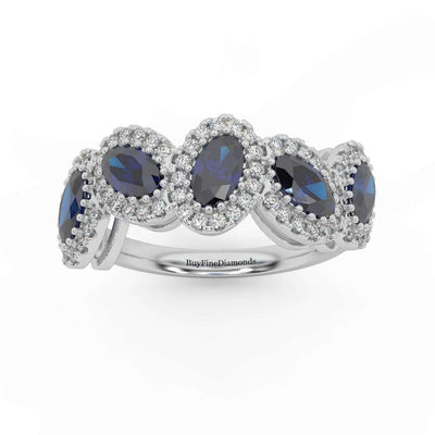 1.75 Ct Oval Shape Sapphire and Diamond Halo Engagement Ring in 950 Platinum & Gold