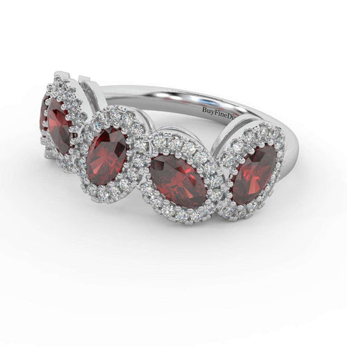 1.75 Ct Oval Shape Ruby and Diamond Halo Engagement Ring in 950 Platinum & Gold