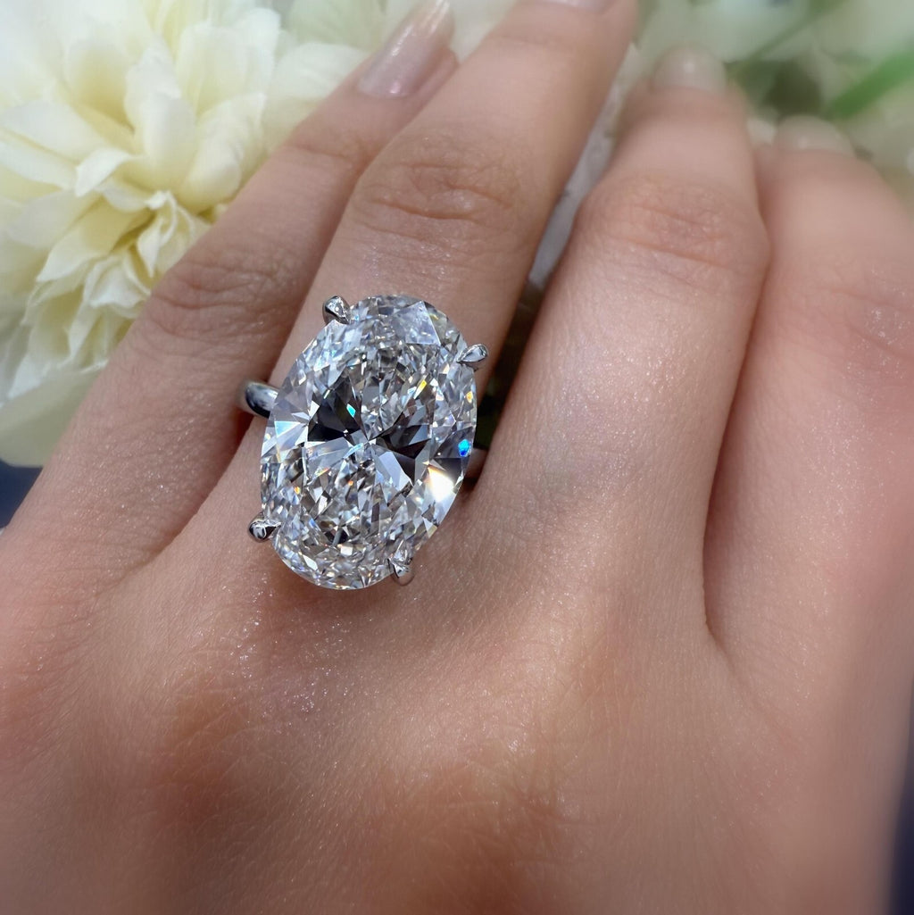 Ethical 10.25 Carat Lab Grown Oval Diamond Engagement Ring