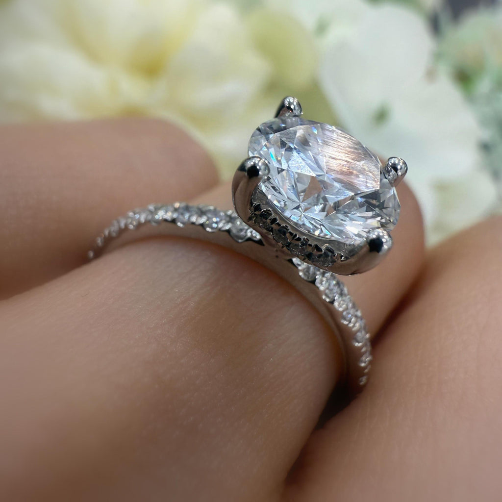 1.60CT E/VS IGI Certified Lab Grown Round Diamond Engagement Ring with Hidden Halo – Platinum