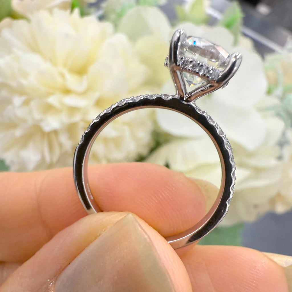 1.60CT E/VS IGI Certified Lab Grown Round Diamond Engagement Ring with Hidden Halo – Platinum
