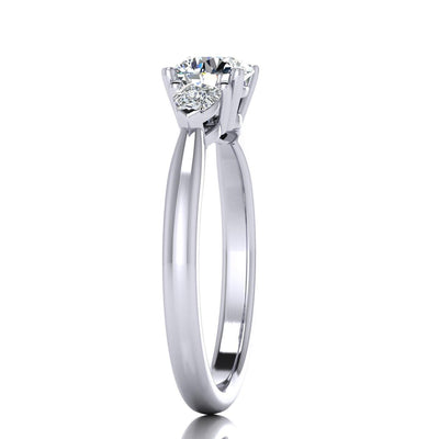 1.50CT D/VS1 IGI Certified Round Diamond Trilogy Engagement Ring