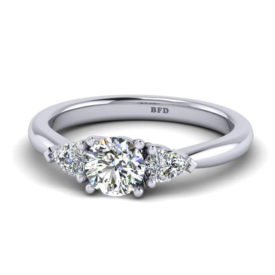 1.50CT D/VS1 IGI Certified Round Diamond Trilogy Engagement Ring