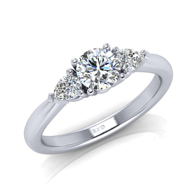 1.50CT D/VS1 IGI Certified Round Diamond Trilogy Engagement Ring