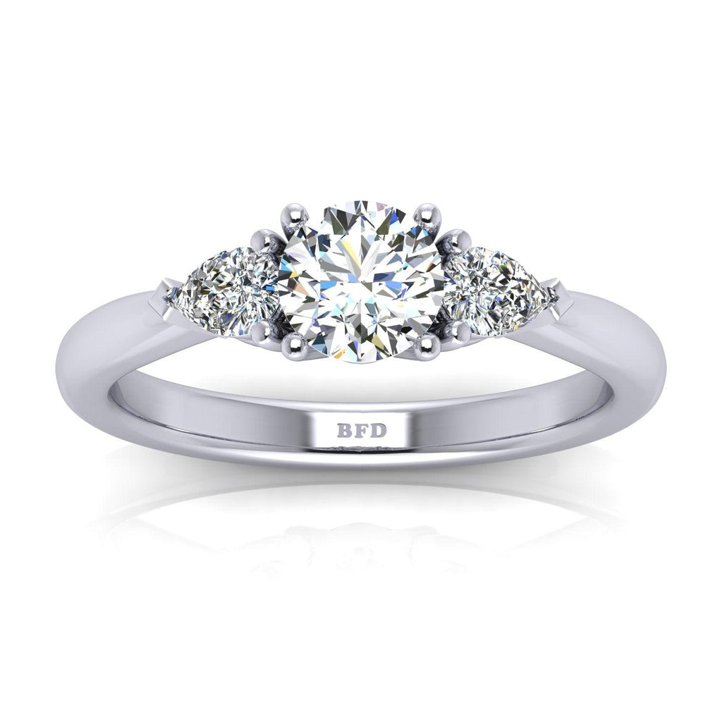 1.50CT D/VS1 IGI Certified Round Diamond Trilogy Engagement Ring
