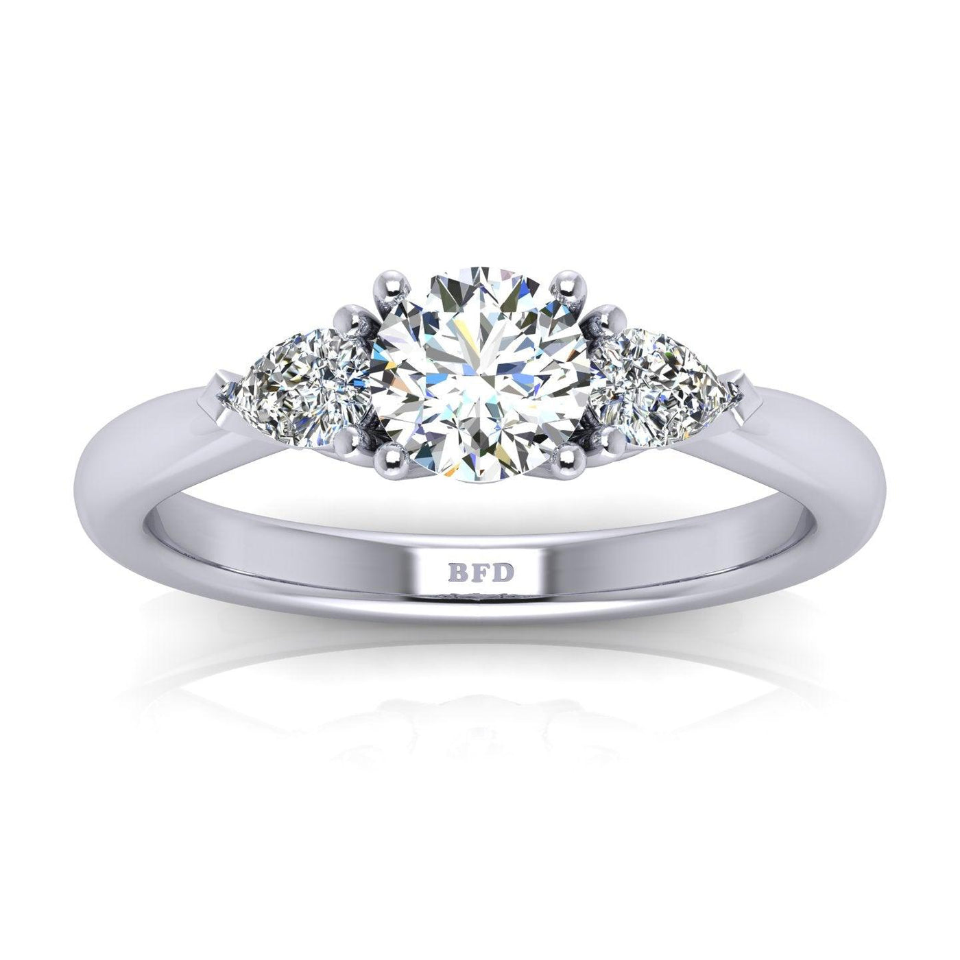 1.50CT D/VS1 IGI Certified Round Diamond Trilogy Engagement Ring