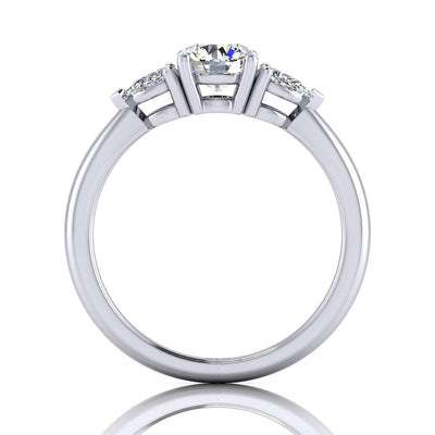 1.50CT D/VS1 IGI Certified Round Diamond Trilogy Engagement Ring