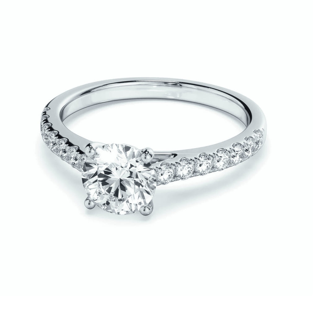 Clearance Sale – IGI 1.75CT Lab Grown Diamond Engagement Ring in Platinum with Side Diamonds on Shank