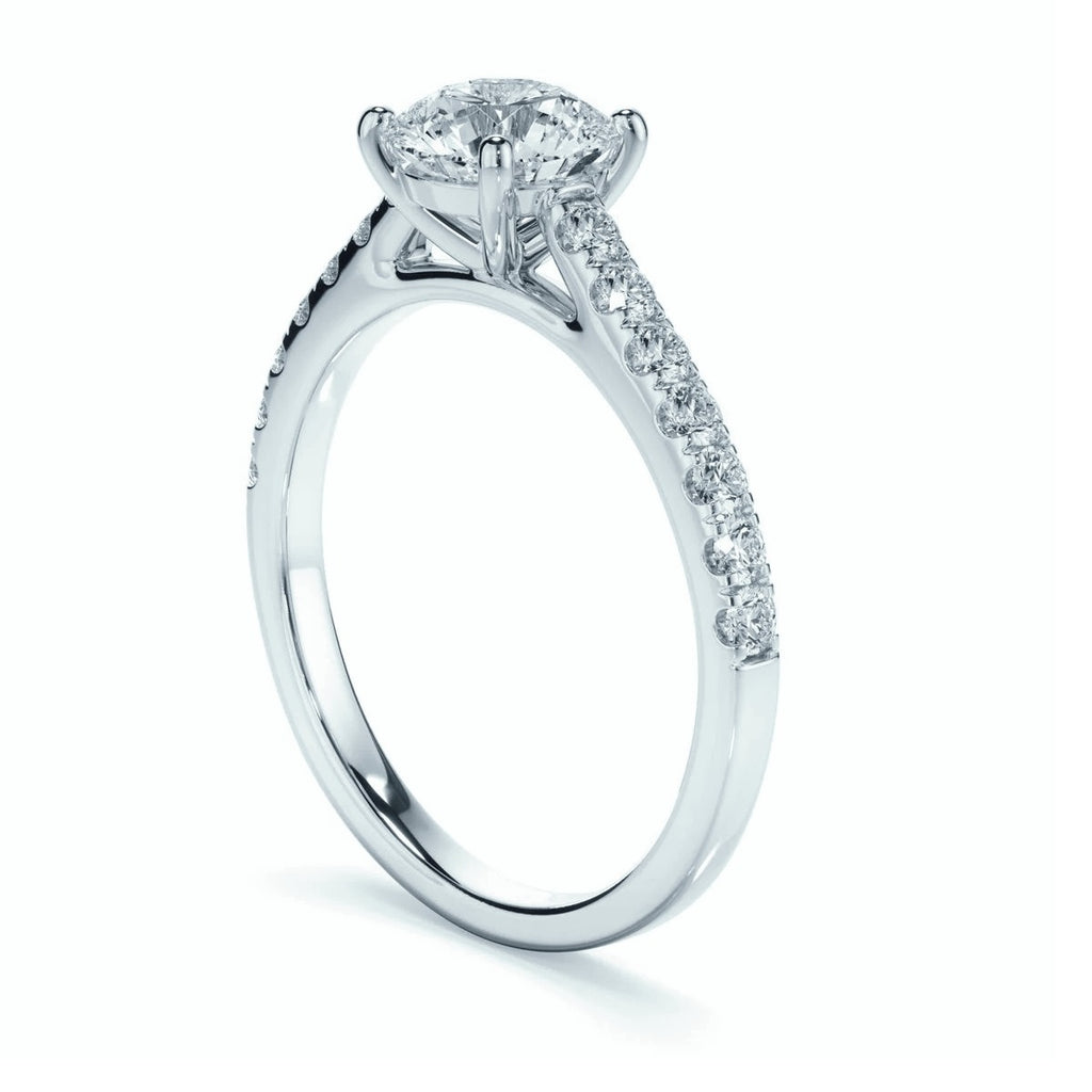 Clearance Sale – IGI 1.75CT Lab Grown Diamond Engagement Ring in Platinum with Side Diamonds on Shank