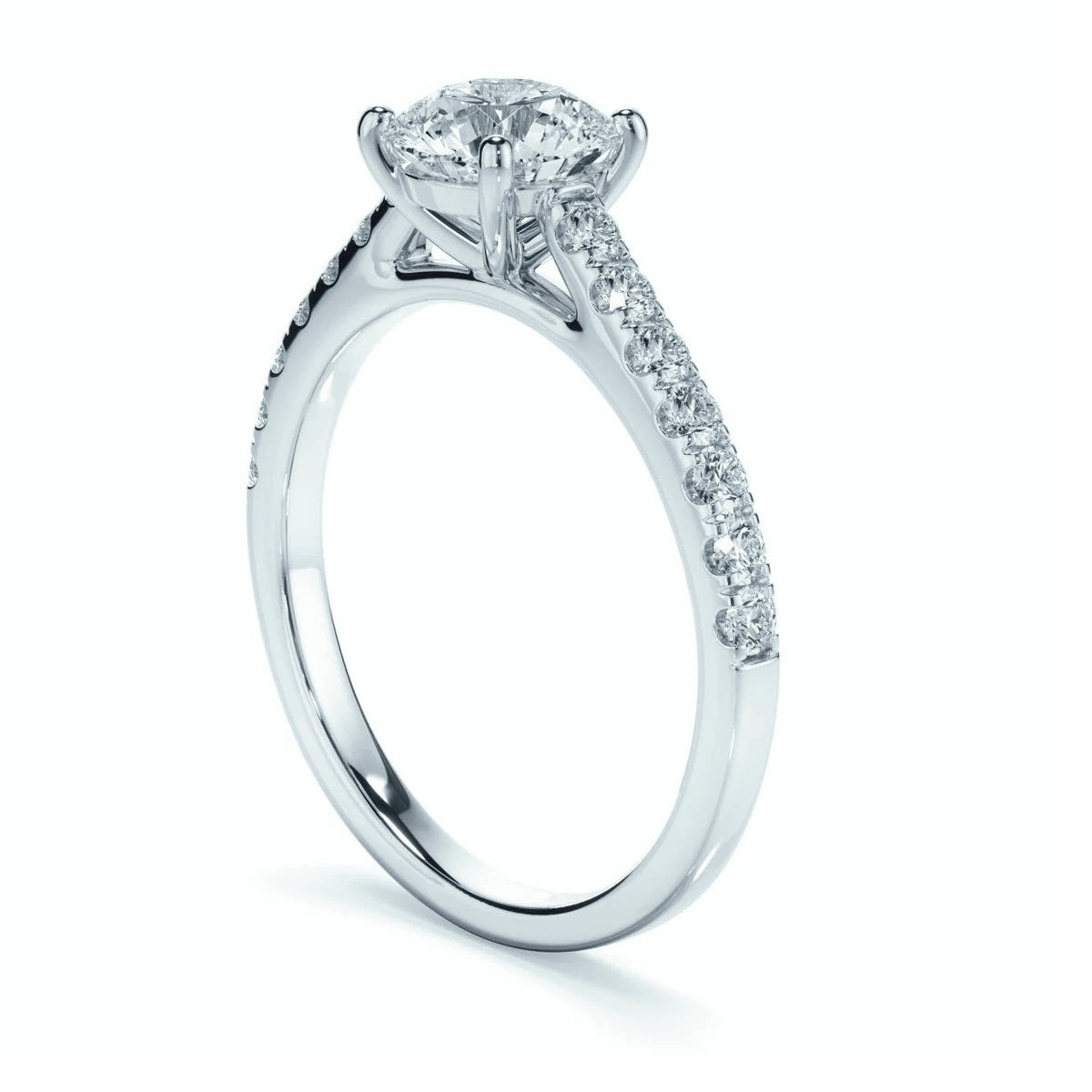 Clearance Sale – IGI 1.75CT Lab Grown Diamond Engagement Ring in Platinum with Side Diamonds on Shank