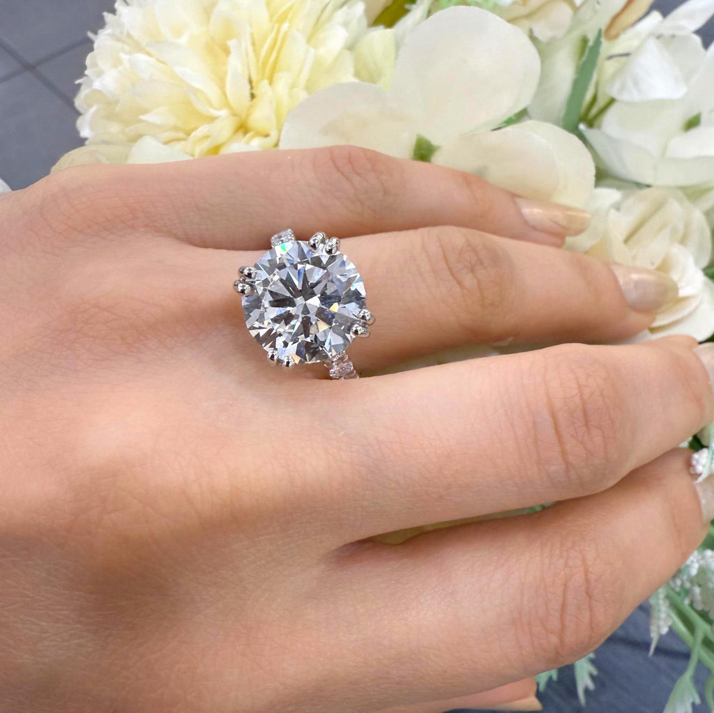 7.01CT IGI Certified Lab Grown Round Diamond Engagement Ring in Platinum