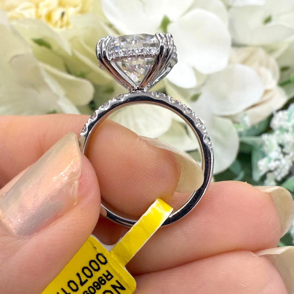 Platinum Engagement Ring with 7.01CT Center and Side Lab Diamonds