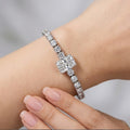 10.00Ct Radiant and Round Lab Diamond Tennis Bracelet In 9k White Gold 7inch