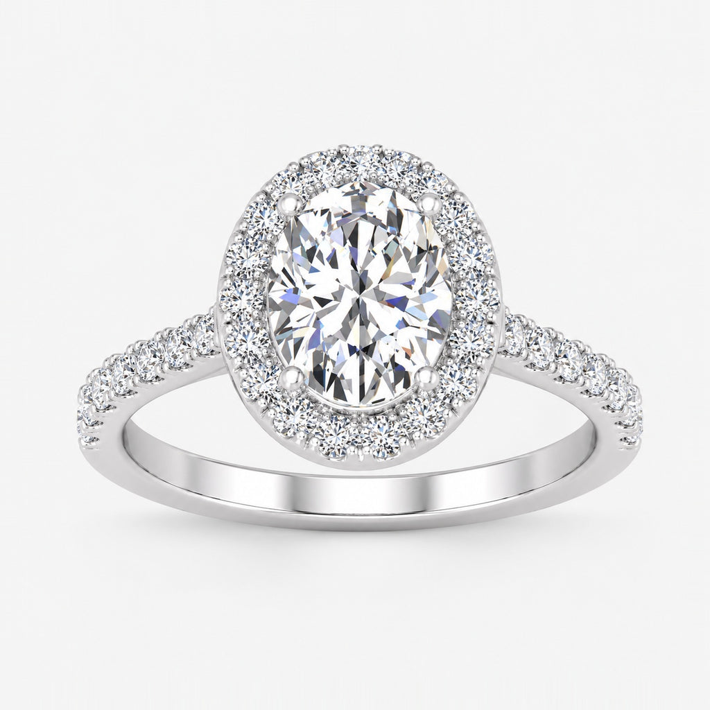 2.50CT IGI Certified Diamond Oval Cut Hidden Halo Engagement Ring
