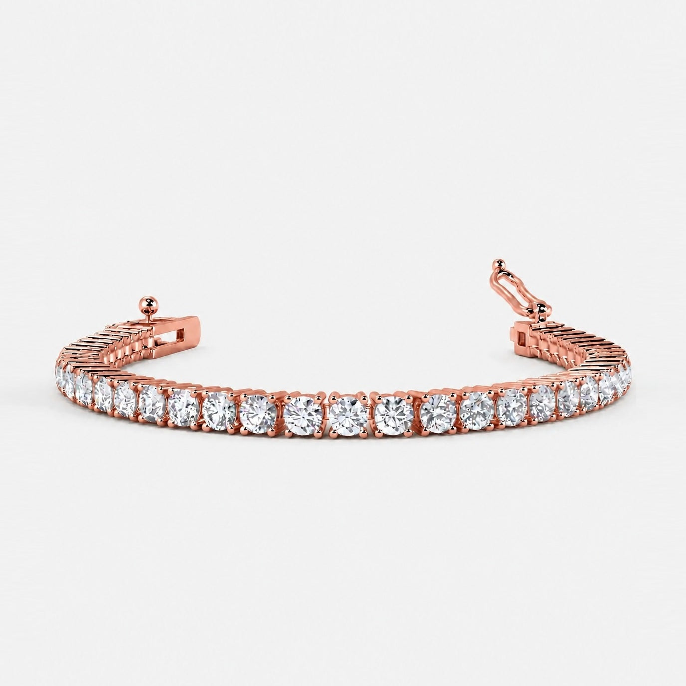 D/VVS Lab Grown Round Diamond Tennis Bracelet (3.00–40.00CT)