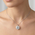 Certified F/VS Round Diamond Amada Solitaire Pendant Necklace for Women 18k Gold 4.00Ct-6.00Ct