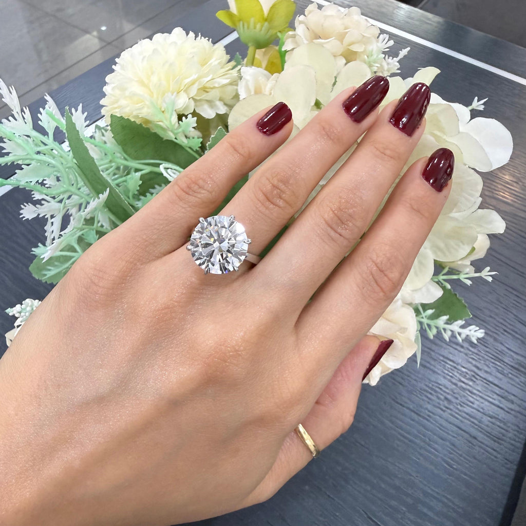 IGI Certified 10.00ct F/VS Round Diamond Solitaire Engagement Ring in Platinum