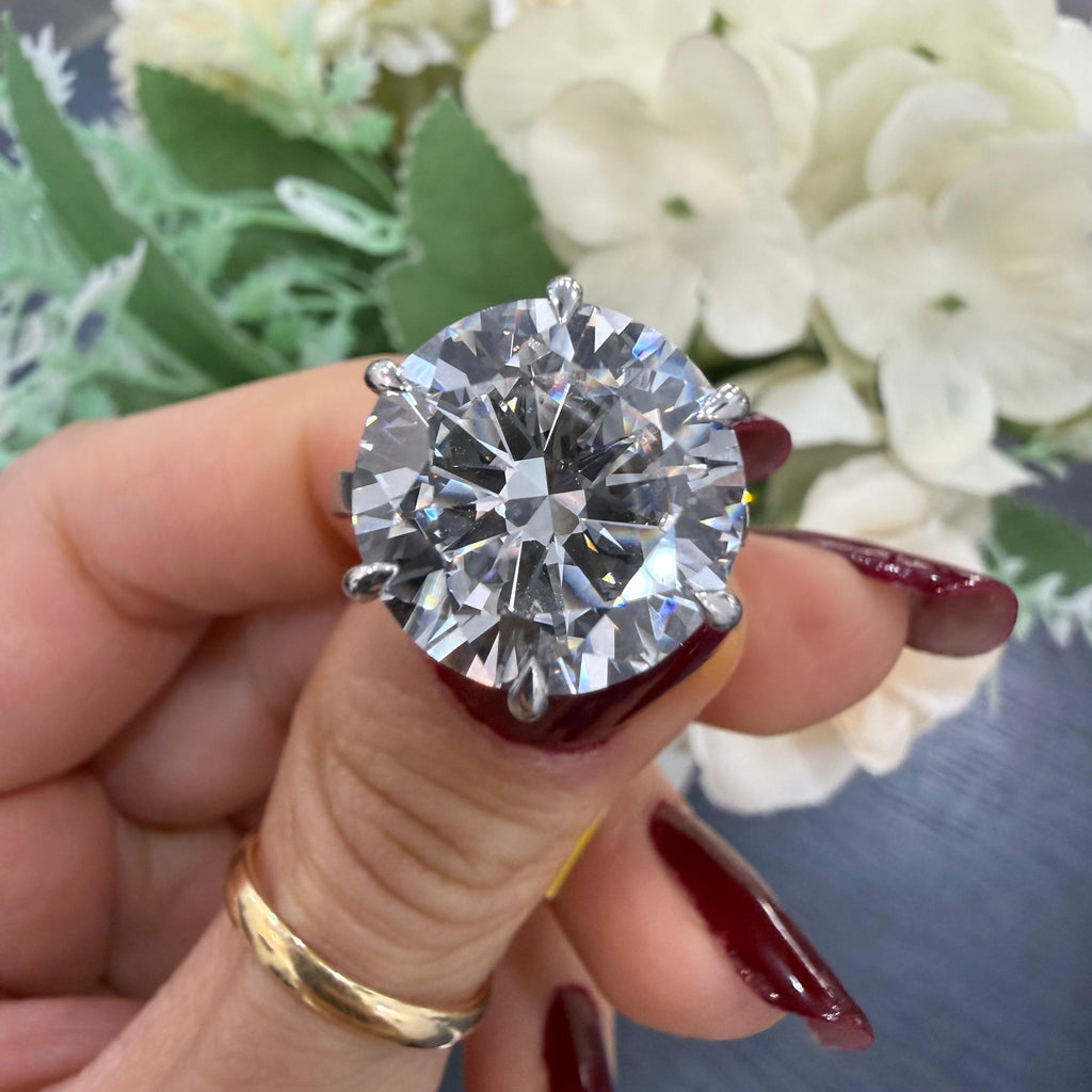IGI Certified 10.00ct F/VS Round Diamond Solitaire Engagement Ring in Platinum