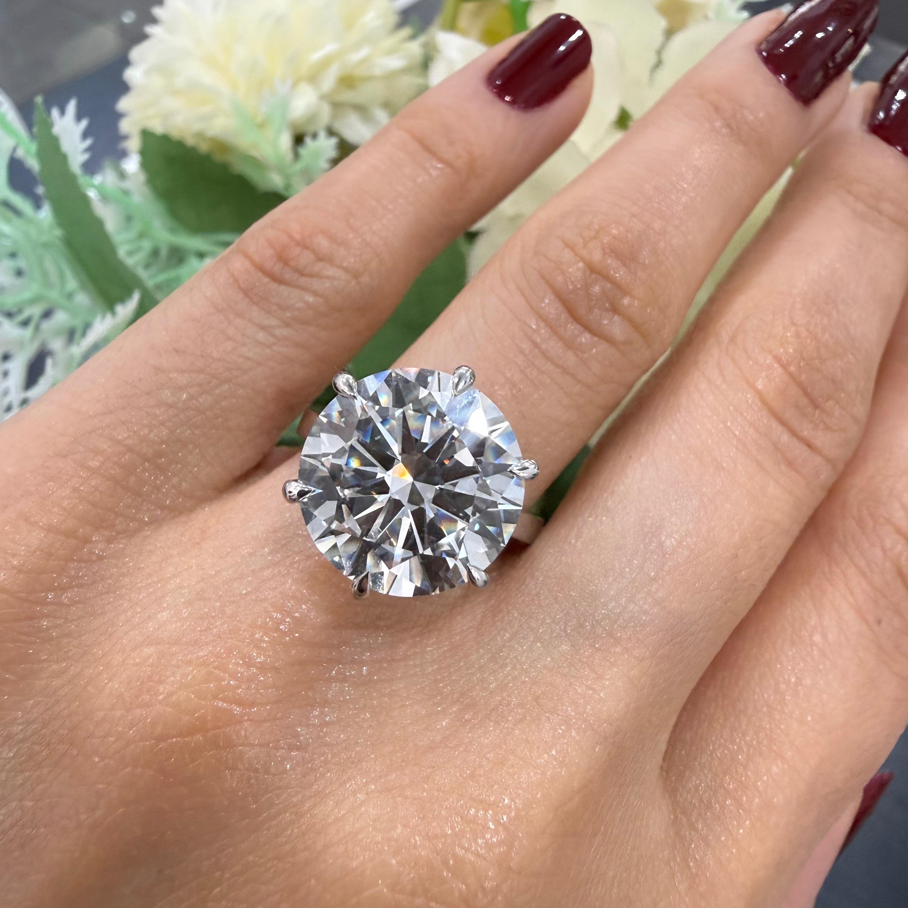 IGI Certified 10.00ct F/VS Round Diamond Solitaire Engagement Ring in Platinum