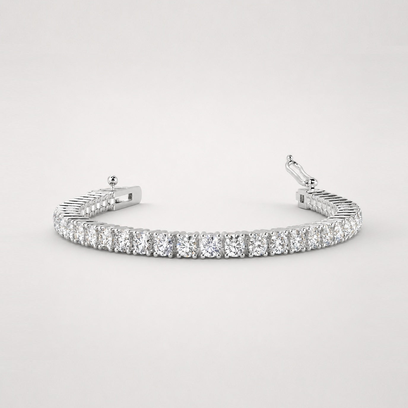 Round lab-grown diamond tennis bracelet in Platinum 950