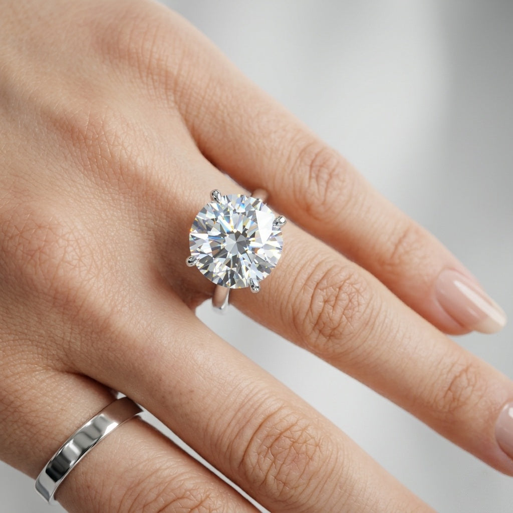 Clearance Certified 5.00Ct Round Diamond Solitaire Engagement Ring - E-F/VS
