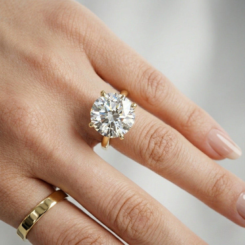 Clearance Certified 5.00Ct Round Diamond Solitaire Engagement Ring - E-F/VS