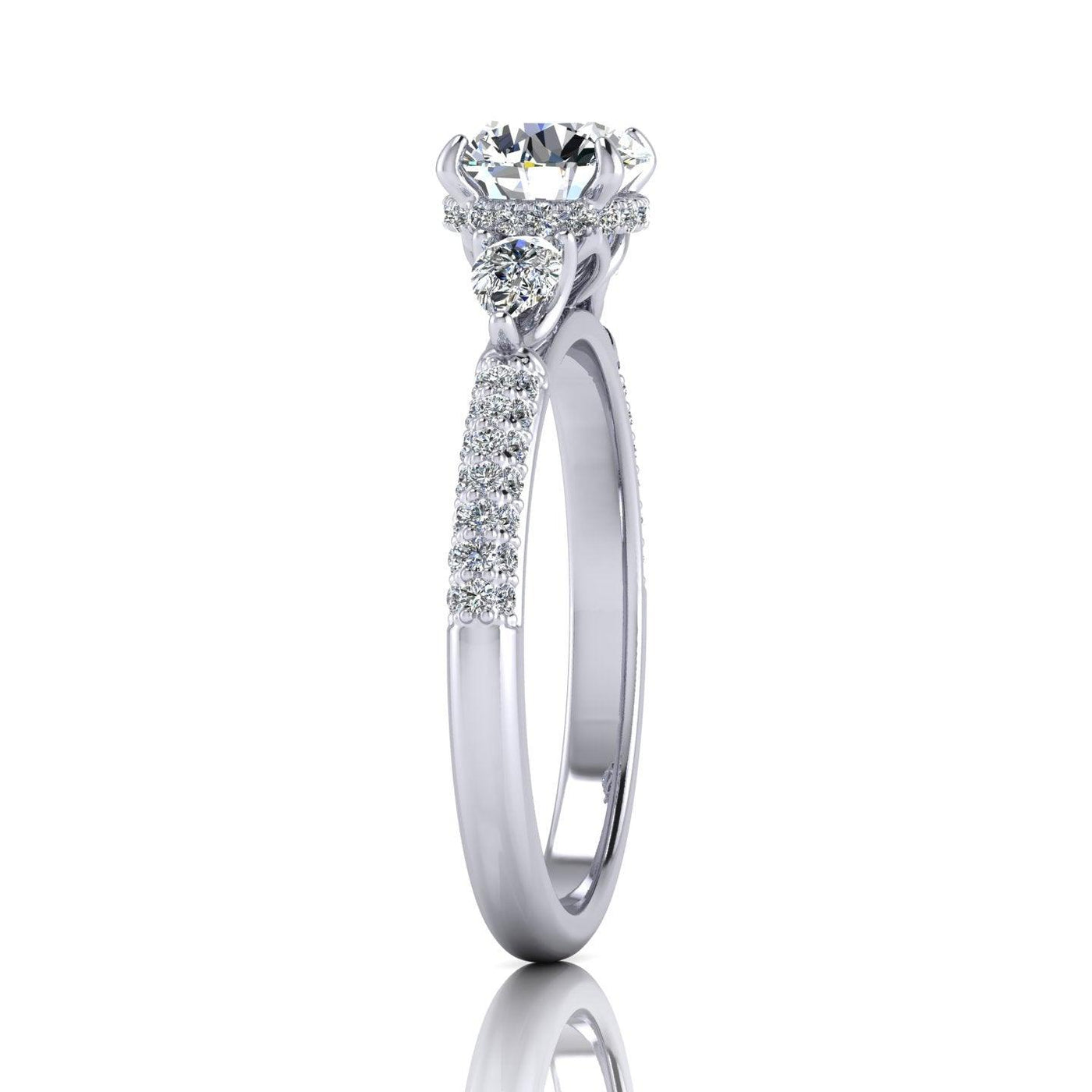 Certified Round & Pear Diamond Engagement Ring 2.50Ct