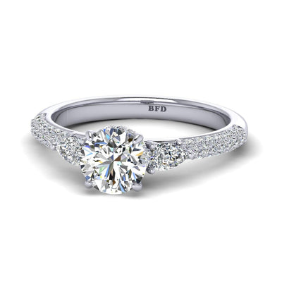 Certified Round & Pear Diamond Engagement Ring 2.50Ct