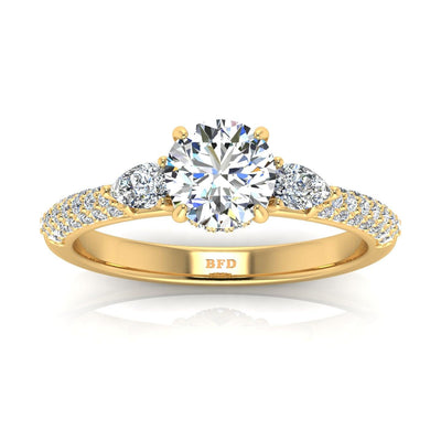 Certified Round & Pear Diamond Engagement Ring 2.50Ct